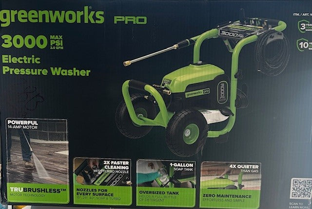 Greenworks 3000 PSI Electric Pressure Washer Combo Kit